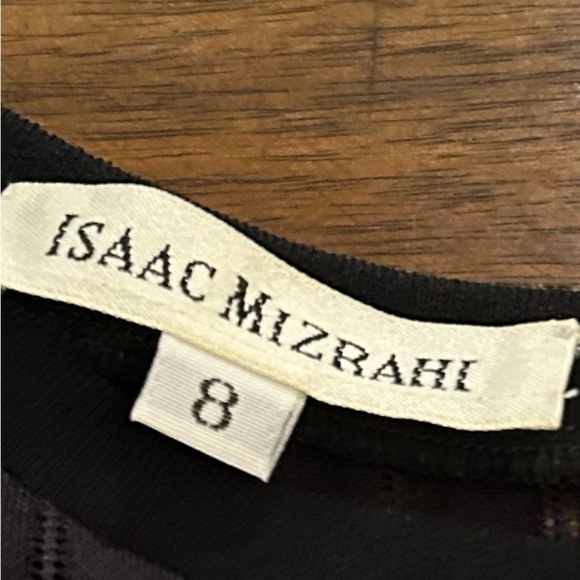 Isaac Misrahi Black Sheer Top Short Sleeve Bodysuit Size 8 - Picture 9 of 9